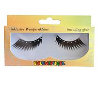 Eulenspiegel - Faux cils noirs | Look classique, avec 1 ml de colle spéciale pour faux cils et mode d'emploi, pour le carnaval et les soirées à thème