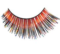 Eulenspiegel - Faux cils rouge/argent holographiques | Avec 1 ml de colle spéciale pour faux cils et mode d'emploi, pour le carnaval et les soirées à thème