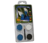 Eulenspiegel - Kit de maquillage Schtroumpf, 4 couleurs | Avec pinceau et mode d'emploi, couleurs de maquillage pour environ 40 masques, pour le carnaval et les soirées à thème
