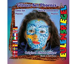Eulenspiegel - Kit de paillettes cosmétiques Phénix, paillettes 4 x 2 g