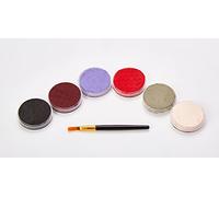 Eulenspiegel - Palette de maquillage Mr. & Mrs. Vampire, 6 couleurs | Avec 5 couleurs de maquillage, du faux sang en pâte, un pinceau et un mode d'emploi, pour le carnaval et Halloween