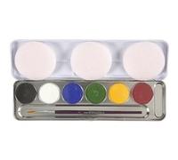Eulenspiegel 206003 - Maquillage aqua professionnel, 6 couleurs, palette métallique