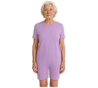 Eulervate Unisexe Combinaison Short Pyjama de Soin Grenouillère Manches Courtes Combishort Femme Homme Personnes Âgées Alzheimer Lavande L