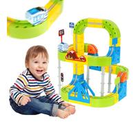 EULEUY Coffret Circuit Train Électrique Enfant 125 PCS - DIY Cube Track 3D | Circuit Voiture Électrique et Rails Gravité | Jeu Éducatif 4 Ans et + | Véhicules pour Enfants Idée Cadeau Garçon et Fille