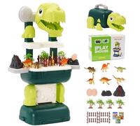 EULEUY Jouets de Dinosaures Enfant pour Garçon 3-8 Ans.22PCS Figurines Réalistes avec Volcan, Dinosaures Jouet, Oeuf de Dinosaures et Boîte de Rangement. Cadeau pour Garçons de 3, 4, 5 et 6 Ans.