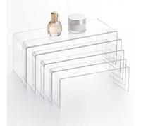 Eulihent Lot de 5 Presentoir Parfum Présentoir Acrylique Transparent Etagere Figurine Présentoir Figurine pour Bijoux, Figures, Cupcakes, Collections, Parfum et Cosmétiques