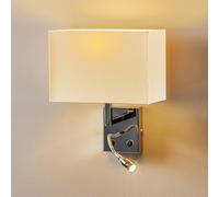 Euluna Applique murale Hotel LED Nowodvorski Lighting, blanc, Chambre à coucher, Textile / Tissu / Soie, Applique Murale Tissu