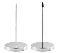 euluoziqing 2 Pièces Pique-Note en Métal, Pique-Fiches Porte Mémo, Facture Aiguille avec Rond Support Base, Porte-Tickets de Restaurant Cuisine Bureau Hôtel (Argenté)