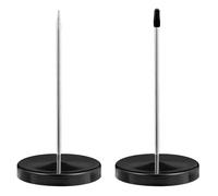 euluoziqing 2 Pièces Pique-Note en Métal, Pique-Fiches Porte Mémo, Facture Aiguille avec Rond Support Base, Porte-Tickets de Restaurant Cuisine Bureau Hôtel (Noir)