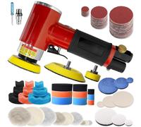EUMAYES Mini Polisseuse, 25 mm, 50 mm, 75 mm, Ponceuse Excentrique à Air Comprimé, Petit Ponceuse à Air Comprimé avec Papier Abrasif, Tampon de Polissage pour le Polissage et le Ponçage