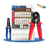 EUMAYES Pince à Sertir 0,25-6mm² avec Cosses Electrique 2780Pcs | Kit de Cosses à Sertir, Pince à Sertir avec Embouts de Câble, Cliquet Auto-Ajustable, Sertissage Hexagonal Précis