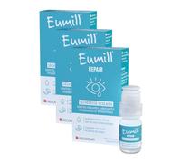 EUMILL | Repair | Sécheresse oculaire | Gouttes oculaires lubrifiantes, hydratantes & réparatrices | Acide hyaluronique réticulé | Compatibles avec lentilles de contact | Lot de 3 flacons x 10ml