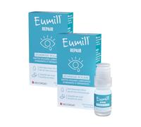 EUMILL | Repair | Sécheresse oculaire | Gouttes oculaires lubrifiantes, hydratantes & réparatrices | Acide hyaluronique réticulé | Compatibles avec lentilles de contact | Lot de 2 flacons x 10ml