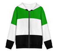 Eunes Sweat À Capuche Zippé Imprimé Émirats Arabes Unis Drapeau National Design Patriotique Sweat Léger Veste Décontractée Zippée Complète Polyester Doux Respirant Idéal École Voyage