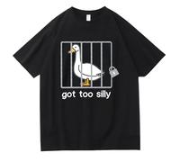 EUnicamaikoo Got Too Silly T-Shirt à Motif Creative Goose in Cage T-Shirt Polyvalent décontracté à Manches Courtes en Coton