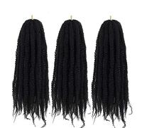 Eunice Hair lot de 3 Extensions capillaires synthétiques tresses style Marley Afro Kinky Bulk Hair Twist Crochet Cheveux raides, 45,5 cm