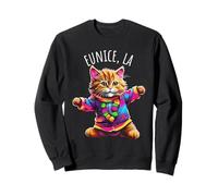 Eunice LA USA Amusant et Mignon Motif de Chat Dansant coloré Sweatshirt