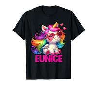 Eunice Nom personnalisé Licorne Colorée Femmes Filles T-Shirt