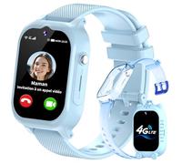 EUNICECG 4G Montre Connectée Enfant Garcon Fille Traceur GPS Téléphone SOS Appel Vidéo Podometre Marche Réveil HD Caméra Calculatrice Étanche Digitale Bracelet Cadeau