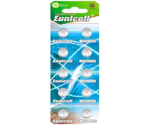 EUNICELL Lot de 10 piles bouton alcalines LR41 AG3 LR736 SR41 1,5 V