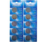 Eunicell Lot de 10 piles bouton au lithium CR2354 3 V sans rainure de cavité (2 cartes blister de 5 piles) jetables