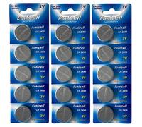 Eunicell Lot de 15 piles boutons au lithium CR2450 3 V 540 mAh (3 plaquettes de 5 piles sous blister) Produits de marque jetables