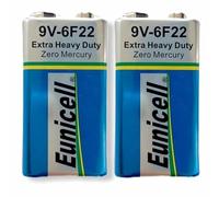 Eunicell Lot de 2 blocs de piles alcalines 9 V PP3 6F22
