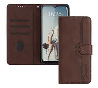 EuoDuo Coque Compatible avec Honor X7 en Cuir Étui Rabattable Premium Housse avec Porte-Cartes Magnétique Portefeuille Pochette Antichoc Protection - Marron