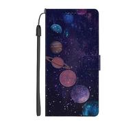 EuoDuo Coque Compatible avec Huawei P30 Étui Rabattable Motif Univers Planète Housse Portefeuille PU Cuir Flip Cover Magnétique Pochette Portable Antichoc Protection