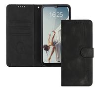 EuoDuo Coque Compatible avec Motorola Moto E22 / E22i en Cuir Étui Rabattable Premium Housse avec Porte-Cartes Magnétique Portefeuille Pochette Antichoc Protection - Noir