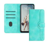EuoDuo Coque Compatible avec Oppo Reno 12F / Reno 12FS Étui à Rabat en Cuir PU Portefeuille Housse avec Fentes pour Cartes Magnétique Flip Pochette Antichoc Case - Cœur Vert Venthe
