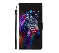 EuoDuo Coque Compatible avec Samsung Galaxy A23 5G Étui Rabattable Motif Cheval Arc-en-Ciel Housse Flip Cover Magnétique PU Cuir Support Porte-Cartes Pochette Antichoc Protection