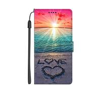 EuoDuo Coque Compatible avec Wiko Y51 Étui Rabattable Motif Amour Housse Flip Cover Magnétique PU Cuir Support Porte-Cartes Pochette Antichoc Protection