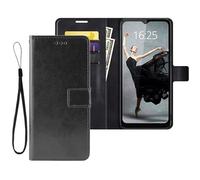 EuoDuo Coque Compatible avec WIKO Y51 Étui Rabattable Noir Housse Flip Cover Magnétique PU Cuir Support Porte-Cartes Pochette Antichoc Protection