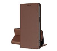 EuoDuo Coque Magnétique pour Realme C21Y / Realme C25Y Étui Rabattable en Cuir PU Housse Pochette à Clapet Aimant Ferme Portefeuille avec RFID Blocage Fentes pour Cartes - Marron
