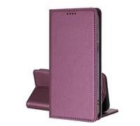 EuoDuo Coque Magnétique pour Xiaomi Redmi A5 4G / POCO C71 4G Étui Rabattable en Cuir PU Housse Pochette à Clapet Aimant Ferme Portefeuille avec RFID Blocage Fentes pour Cartes - Violet Foncé