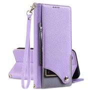EuoDuo Coque Portefeuille pour Poco F7 5G en Cuir, Violet | Etui Pochette à Rabat, Pliable Support, Housse Fermeture Aimantée Porte Carte Flip Case pour Femmes Hommes