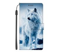 EuoDuo Étui pour iPhone SE 2022 / SE 2020 Coque à Rabat, Loup Gris