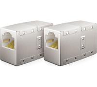 EUOP-2 Pièces Coupleur Rj45 (1000 Mbit) Gigabit Câble Lan Extension Câble Réseau Ethernet Adaptateur Connecteur Compatible Avec Cat8, Cat7, Cat6, Cat5 Câble Patch Lan Dsl Poe 2X Rj45 Femelle