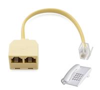 EUOP-Cable Adaptateur Rj11 Telephone Fixe Pour Box,Doubleur Rj11 Convient Téléphone Et Fax,Pour Cable Telephone Fixe,Prise Telephone Avec Répartiteur De Prise Rj11 6P4C