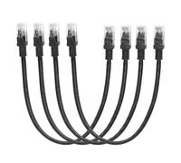 EUOP-Câble De Raccordement Ethernet Cat6 1Ft, Câble Réseau Internet Haut Débit Câbles De Raccordement Lan Avec Connecteurs Rj45 Pour Routeur, Modem, Commutateur, Serveur, Noir, Lot De 4