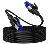 EUOP-Câble Lan 5M,Câble Réseau Cat8 5M,Ethernet Câble Patch Gigabit 40Gbps 2000Mhz Câble Patch S/Ftp Câble Réseau Tressé Nylon Avec Connecteur Rj45 Pour Pc/Ps5/Ordinateur Portable/Routeur/Modem/Jeux