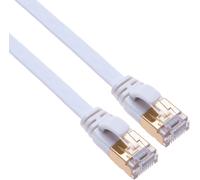 EUOP-Cat 7 Câble Internet Rj45 Câble Réseau Gigabit Câble Plat Compatible Avec Tv Samsung Lg Sony/Routeur Tp-Link/ Ps3 Ps4 Xbox/Switch Sky Box Hub/Wd Seagate Qnap/Zmodo Annke 15M Blanc