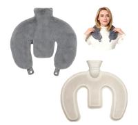 eupdd 1L Bouillotte Cervicale: Bouillotte en forme de U, avec Housse en Peluche Douce, Bouillottes eau Chaude pour Madame, Monsieur