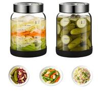 eupdd 2 Stück x 1.5 L Bocal de Fermentation avec Couvercle: Kimchi Container avec Valve de Fermentation Pot Étanche pour Choucroute Légumes Kéfir et Pickles Maison