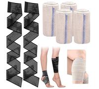 eupdd 6 Bande Genoux Bandage au Genou: 4.5m+180cm Bandages De Compression Élastiques, Manchon Compression Mollet pour Cuisse, Bras, Coude, Compression Mollet, Maintien de Compression genoux
