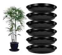 eupdd Soucoupe Pot Fleur: 6 Pièces 40 cm Coupelle Pot de Fleur, Dessous de Pot Étanche, pour Plantes d’intérieur et d’extérieur, Jardin et Balcon