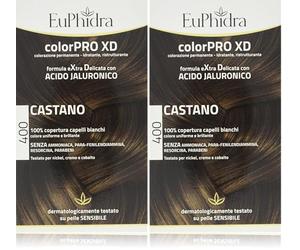 Euphidra Colorpro XD Coloration Permanent avec acide jaluronique, Castano - 190 g (Lot de 2)