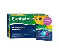 EuphytoseNuit® Mélatonine 1mg Sommeil, 30 Comprimés + 2 Gommes
