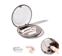 Eupneicu Boîte À Bretelles, Boîte De Rangement Prothèses, Boite A Dentier, Boite Goutiere Dent Portable, Etui Pour Dentaires Facile À Nettoyer [Noir]